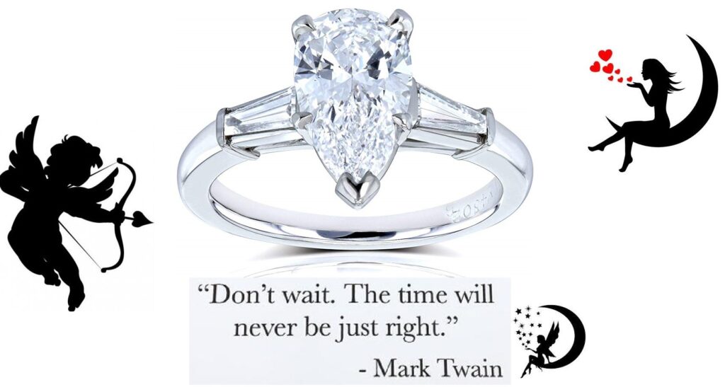 Kobelli Van Cleef Pear Brilliant Diamond Three Stone Engagement Ring 2 1/10 CTW in Platinum (GIA Certified)